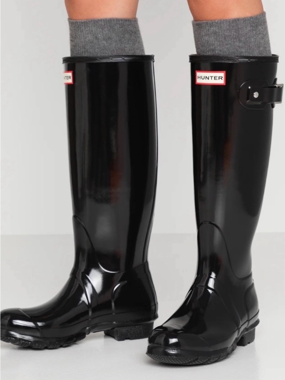 Hunter Women's Gloss Black Tall Rain Boots